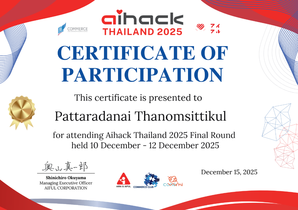 Aihack Thailand 2025 Certificate